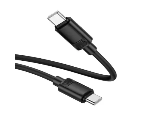 PD Кабель HOCO X122 Benefit 60W silicone charging data cable C to C 1m Black mag-6942007662246154187