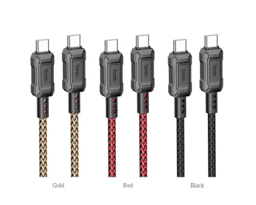 PD Кабель HOCO X94 Leader 60W charging data cable Type-C to Type-C 3A/1m Red mag-6931474794338145572