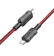 PD Кабель HOCO X94 Leader 60W charging data cable Type-C to Type-C 3A/1m Red mag-6931474794338145572