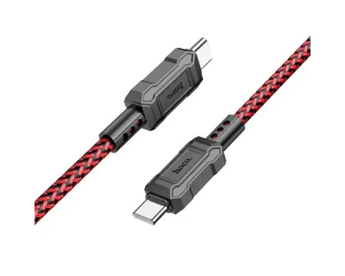 PD Кабель HOCO X94 Leader 60W charging data cable Type-C to Type-C 3A/1m Red mag-6931474794338145572