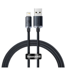 USB кабель Baseus Crystal Shine Series Fast Charging Data Cable USB to iP 2.4A 1.2m Black CAJY000001 mag-6932172602680135419