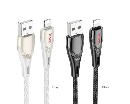 Кабель HOCO U133 Monte charging data cable iP 1,2 m. Gray mag-6942007618281144364