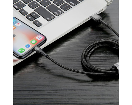 USB кабель Baseus Cafule (Special Edition) for Lightning 2.4A/1m. Grey+Black CALKLF-GG1 mag-6953156283343130033