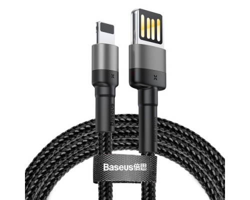 USB кабель Baseus Cafule (Special Edition) for Lightning 2.4A/1m. Grey+Black CALKLF-GG1 mag-6953156283343130033