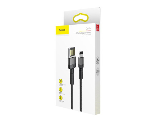 USB кабель Baseus Cafule (Special Edition) for Lightning 2.4A/1m. Grey+Black CALKLF-GG1 mag-6953156283343130033
