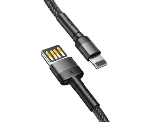 USB кабель Baseus Cafule (Special Edition) for Lightning 2.4A/1m. Grey+Black CALKLF-GG1 mag-6953156283343130033