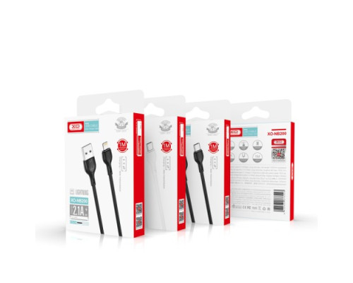 Кабель XO NB200 USB cable for Lightning 2.1A/1M Чорний mag-69206808779801057