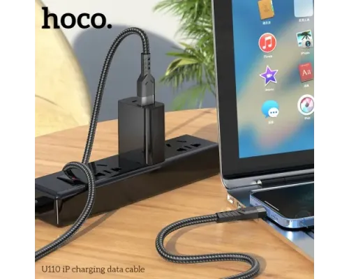 Кабель HOCO U110 charging data cable for Lightning/2,4A/1,2m Black mag-6931474770561143993