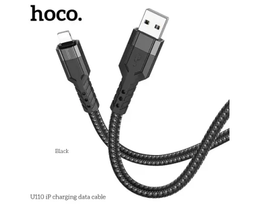 Кабель HOCO U110 charging data cable for Lightning/2,4A/1,2m Black mag-6931474770561143993