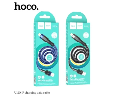 Кабель HOCO U110 charging data cable for Lightning/2,4A/1,2m Black mag-6931474770561143993
