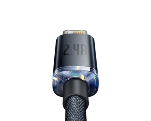 USB кабель Baseus Crystal Shine Series Fast Charging Data Cable USB to iP 2.4A 2m Black CAJY000101 mag-6932172602710135422