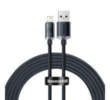 USB кабель Baseus Crystal Shine Series Fast Charging Data Cable USB to iP 2.4A 2m Black CAJY000101 mag-6932172602710135422
