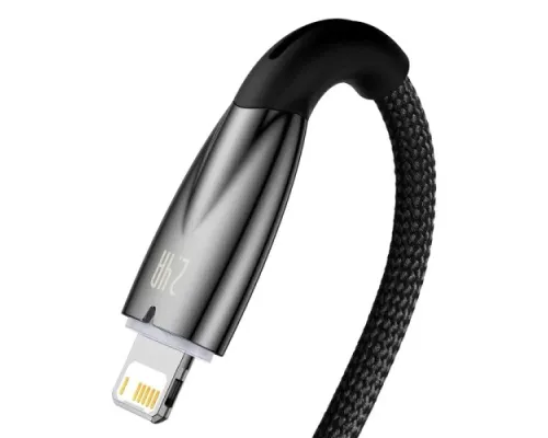 USB кабель Baseus Glimmer Series Fast Charging Data Cable USB to iP 2.4A 1m Black CADH000201 mag-6932172617905145681