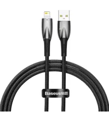 USB кабель Baseus Glimmer Series Fast Charging Data Cable USB to iP 2.4A 1m Black CADH000201 mag-6932172617905145681
