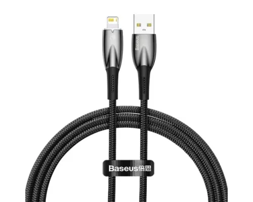 USB кабель Baseus Glimmer Series Fast Charging Data Cable USB to iP 2.4A 1m Black CADH000201 mag-6932172617905145681