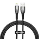 USB кабель Baseus Glimmer Series Fast Charging Data Cable USB to iP 2.4A 1m Black CADH000201 mag-6932172617905145681
