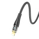 Кабель HOCO U121 Gold standard Transparent Discovery Edition charging data cable iP 1m. Black mag-6942007606967139411