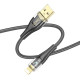 Кабель HOCO U121 Gold standard Transparent Discovery Edition charging data cable iP 1m. Black mag-6942007606967139411