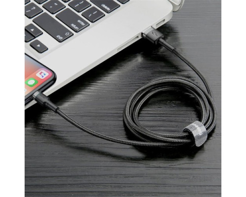 USB кабель Baseus Cafule for Ligtning 2,4A/1m. Black-grey CALKLF-BG1 mag-6953156274976140540