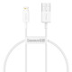 USB кабель Baseus Superior Series Fast Charging Data Cable USB to iP 2.4A 0.25m White CALYS-02 mag-695315620539055998
