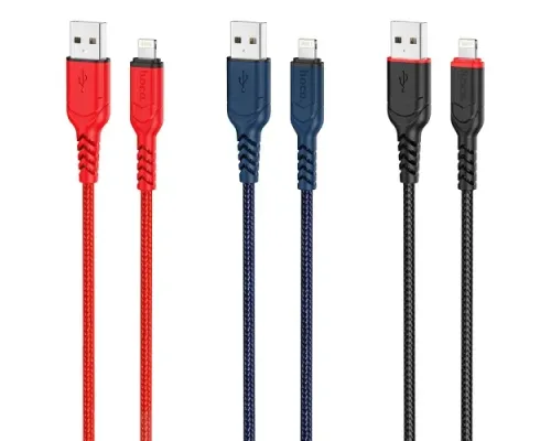 Кабель HOCO X59 Victory charging data for Lightning 2,4A/1m. Black mag-6931474744869143971