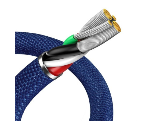 USB кабель Baseus Crystal Shine Series Fast Charging Data Cable USB to iP 2.4A 2m Blue CAJY000103 mag-6932172602727135423