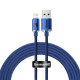 USB кабель Baseus Crystal Shine Series Fast Charging Data Cable USB to iP 2.4A 2m Blue CAJY000103 mag-6932172602727135423