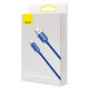 USB кабель Baseus Crystal Shine Series Fast Charging Data Cable USB to iP 2.4A 2m Blue CAJY000103 mag-6932172602727135423