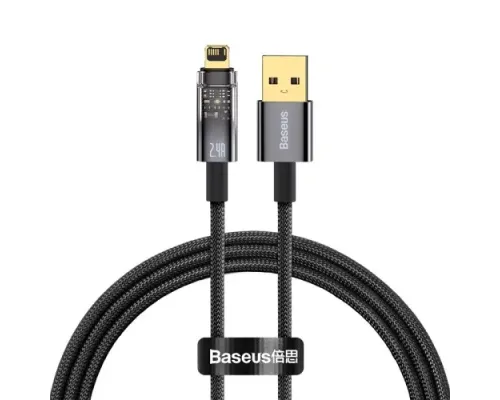 USB кабель Baseus Explorer Series Auto Power-Off USB to IP 2.4A 1m Black CATS000401 mag-6932172605759144952
