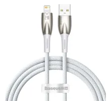 USB кабель Baseus Glimmer Series Fast Charging Data Cable USB to iP 2.4A 1m White CADH000202 mag-6932172617929145682