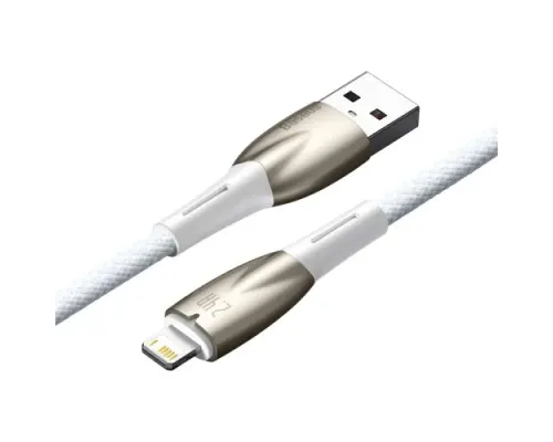 USB кабель Baseus Glimmer Series Fast Charging Data Cable USB to iP 2.4A 1m White CADH000202 mag-6932172617929145682