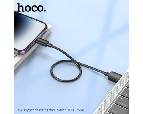 Кабель HOCO X96 Hyper charging data cable iP(L=0.25M) Black mag-69420076093881727