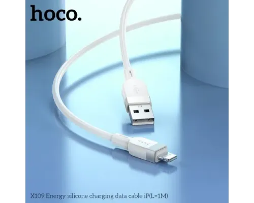 Кабель HOCO X109 Energy silicone charging data cable iP 2A/1m. White mag-6942007636216144042