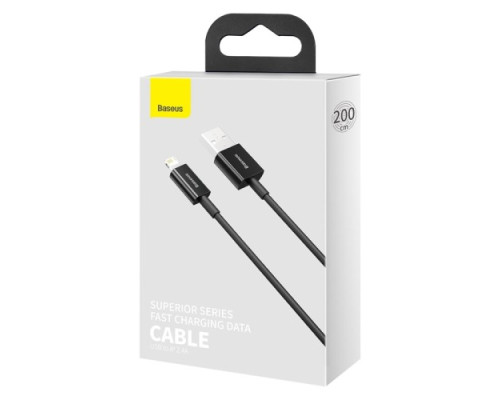 USB кабель Baseus Superior Series Fast Charging Data Cable USB to iP 2.4A 2m Black CALYS-C01 mag-695315620545156003