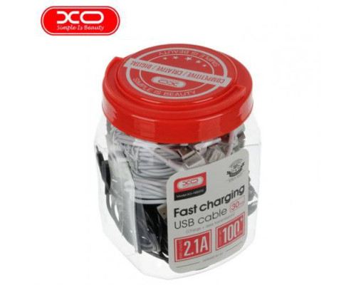 Кабель XO NB200 for Lightning 2.1A/1M (30pcs/Bottle) Чорний/Білий mag-6920680824533923