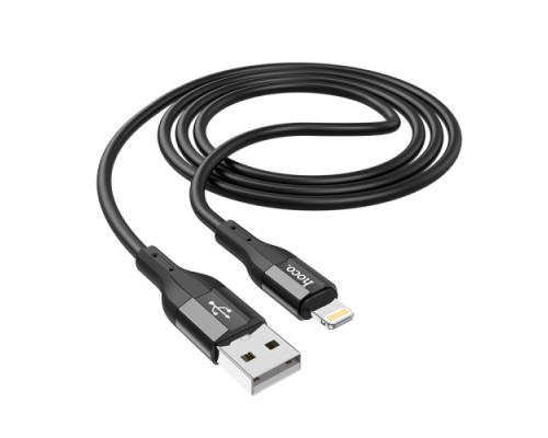 Кабель HOCO X72 Creator silicone charging data cable for Lightning 2,4A/1m. Black mag-6931474761750139629