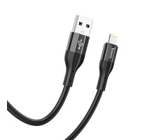 Кабель HOCO X72 Creator silicone charging data cable for Lightning 2,4A/1m. Black mag-6931474761750139629