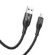 Кабель HOCO X72 Creator silicone charging data cable for Lightning 2,4A/1m. Black mag-6931474761750139629