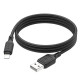 Кабель HOCO X90 Cool silicone charging data cable for Lightning/2,4A/1m. Black mag-6931474788405139101