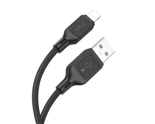 Кабель HOCO X90 Cool silicone charging data cable for Lightning/2,4A/1m. Black mag-6931474788405139101