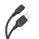 Кабель HOCO X90 Cool silicone charging data cable for Lightning/2,4A/1m. Black mag-6931474788405139101