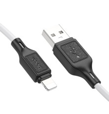 Кабель HOCO X90 Cool silicone charging data cable for Lightning/2,4A/1m. White mag-6931474788412138111