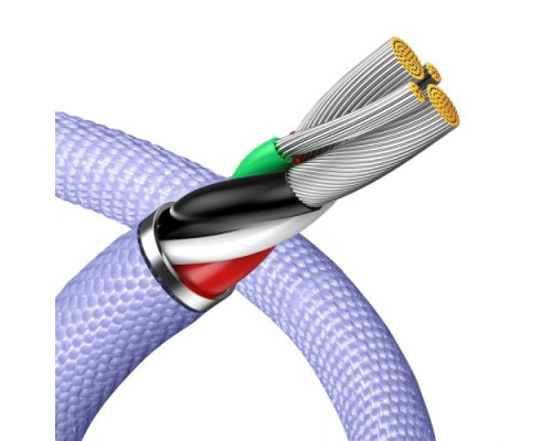 USB кабель Baseus Crystal Shine Series Fast Charging Data Cable USB to iP 2.4A 2m Purple CAJY000105 mag-6932172602734135424