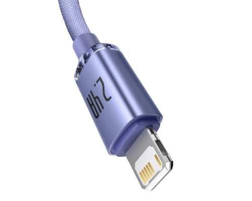 USB кабель Baseus Crystal Shine Series Fast Charging Data Cable USB to iP 2.4A 2m Purple CAJY000105 mag-6932172602734135424