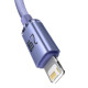 USB кабель Baseus Crystal Shine Series Fast Charging Data Cable USB to iP 2.4A 2m Purple CAJY000105 mag-6932172602734135424