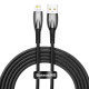 USB кабель Baseus Glimmer Series Fast Charging Data Cable USB to iP 2.4A 2m Black CADH000301 mag-6932172617936132561