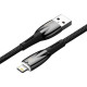 USB кабель Baseus Glimmer Series Fast Charging Data Cable USB to iP 2.4A 2m Black CADH000301 mag-6932172617936132561