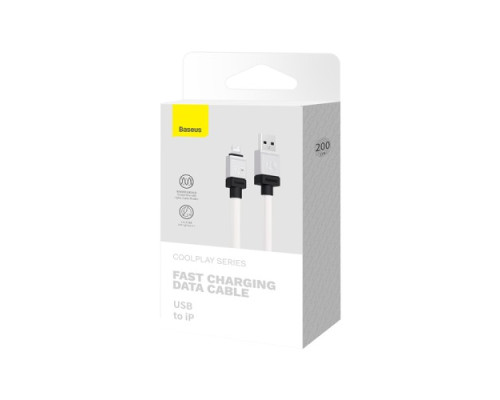 USB кабель Baseus CoolPlay Series Fast Charging Cable USB to iP 2.4A 2m White CAKW000502 mag-693217262677861645