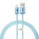 USB кабель Baseus Crystal Shine Series Fast Charging USB to iP 2.4A 1.2m Sky Blue CAJY001103 дефект mag-2000001595909136360