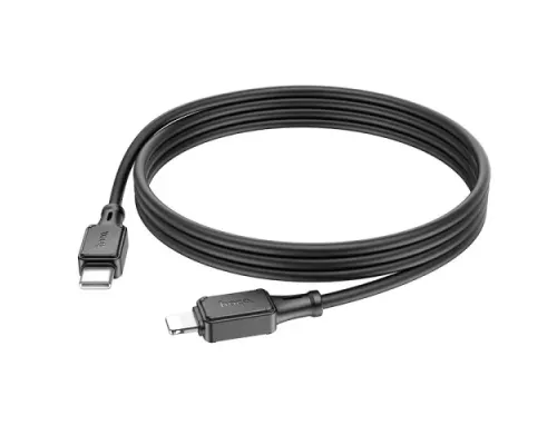 PD Кабель HOCO X101 Assistant silicone charging data cable Type-C to iP 27W/1m. Black mag-6942007604017154182